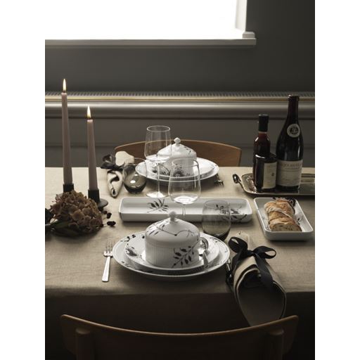 Royal Copenhagen Sort Mega Riflet Tapasfad, 12,5x24 cm
