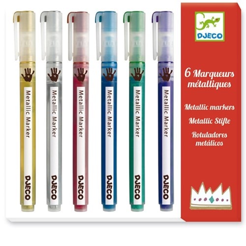 6 marqueurs métalliques  6y les couleurs