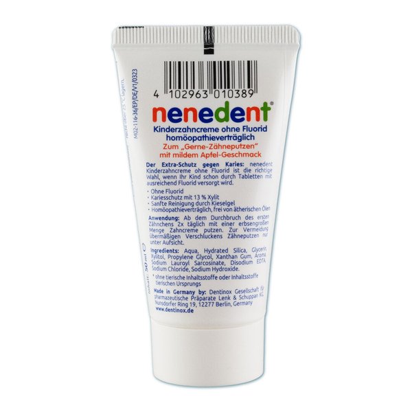 Nenedent Kinderzahncreme - ohne Fluorid (50 ml)