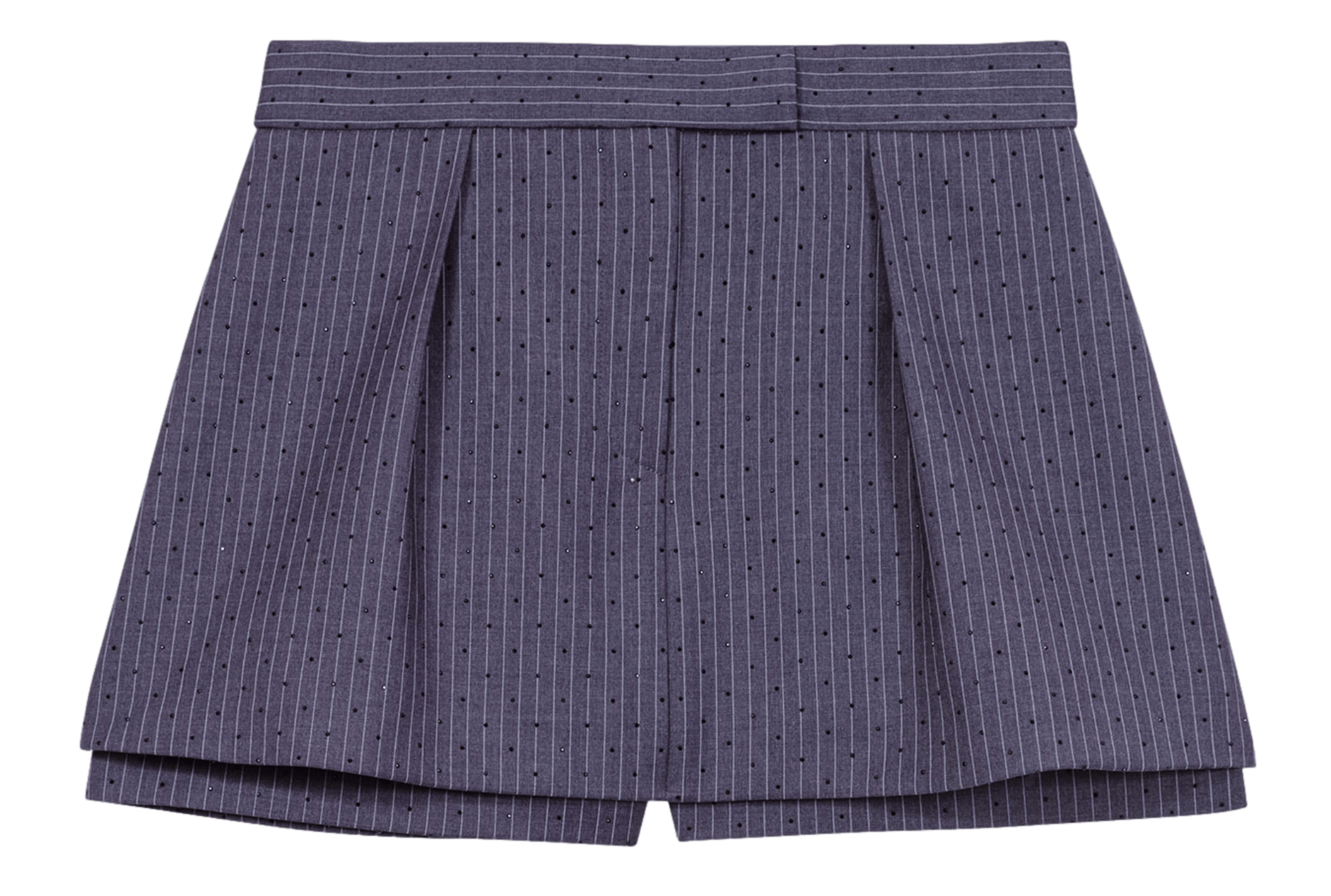 Short taille haute droit à rayures | Rayé