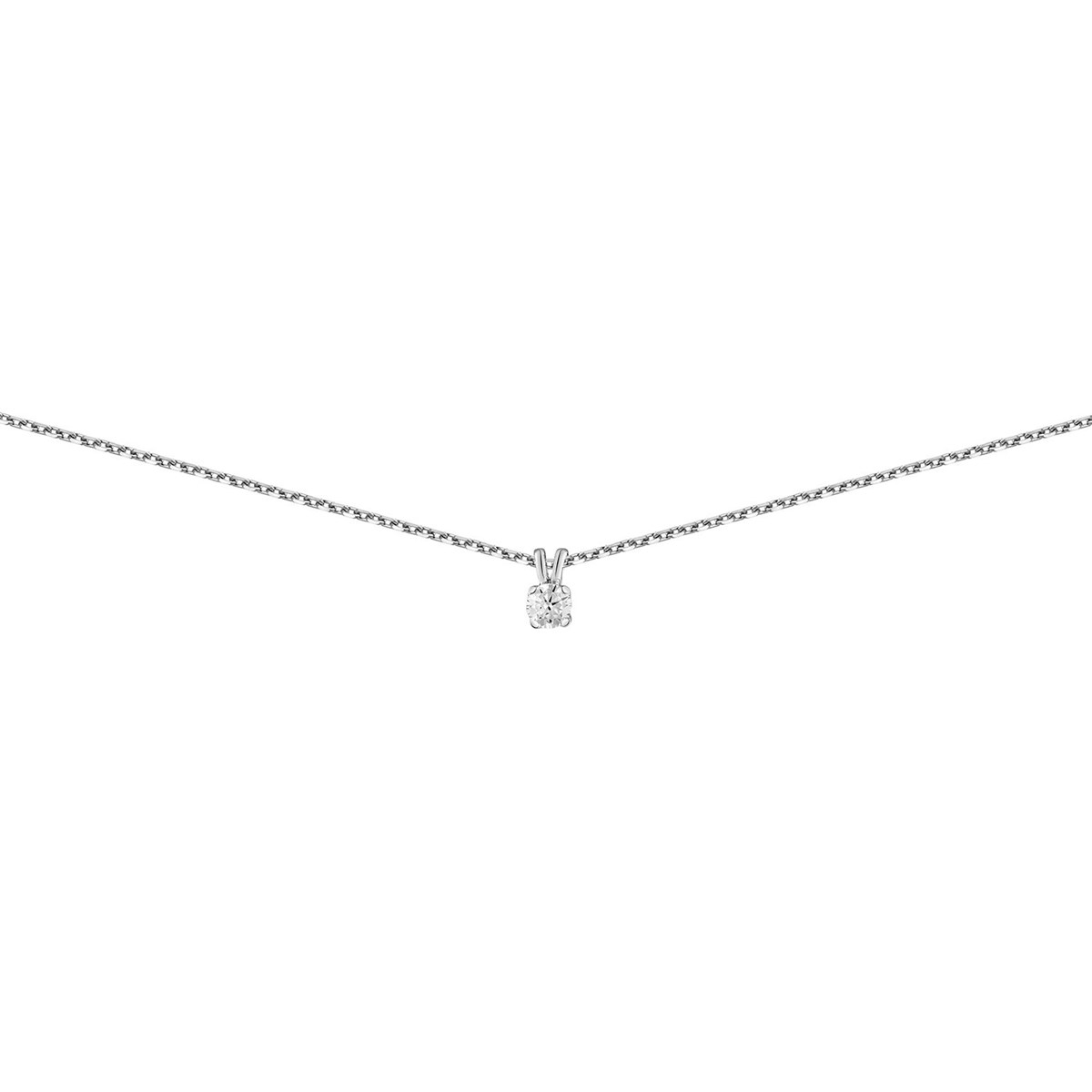 Collier brillaxis solitaire diamant 4 griffes or0.10 ct
