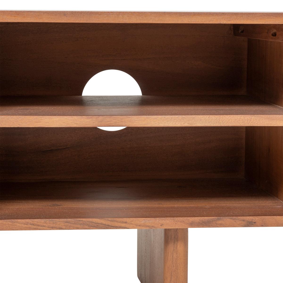 MEUBLE TV 2 PORTES NANDA MARRON D.147X45.5X40CM