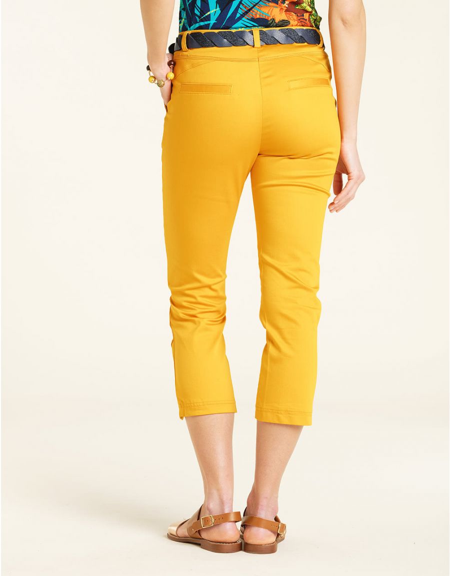 Pantacourt stretch safran