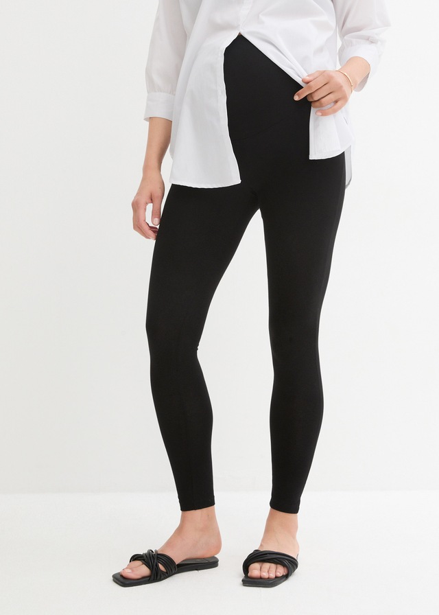 bonprix Umstandsleggings  Baumwoll-Jersey mit Elasthan, mit breitem Jerseybund, Skinny Fit