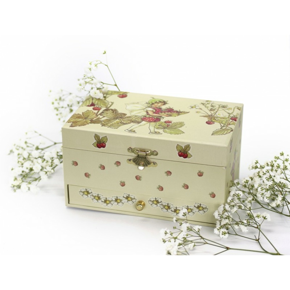 Boite à bijoux musicale fée fraises