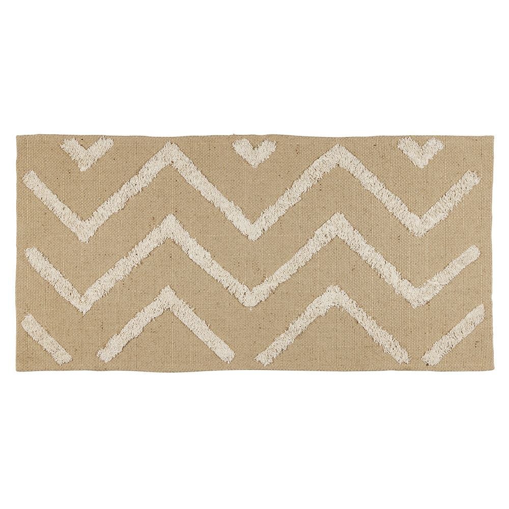 Tapis jute tufté jute et coton 140x70cm