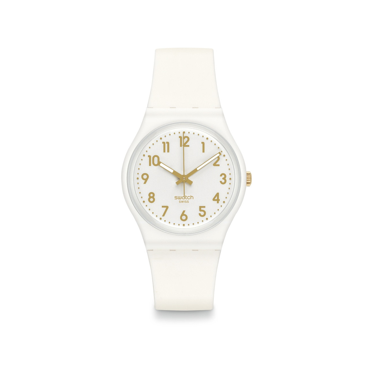 Montre Swatch femme matériaux biosourcés blancs
