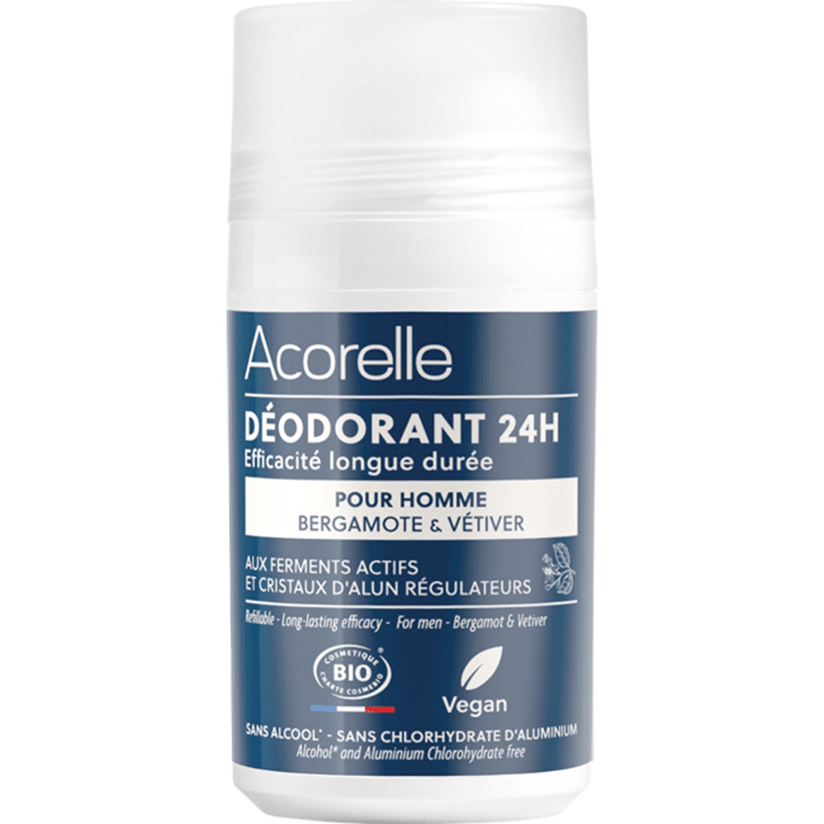 Déodorant roll-on bio - Bergamote & vetiver - Homme - 50 ml