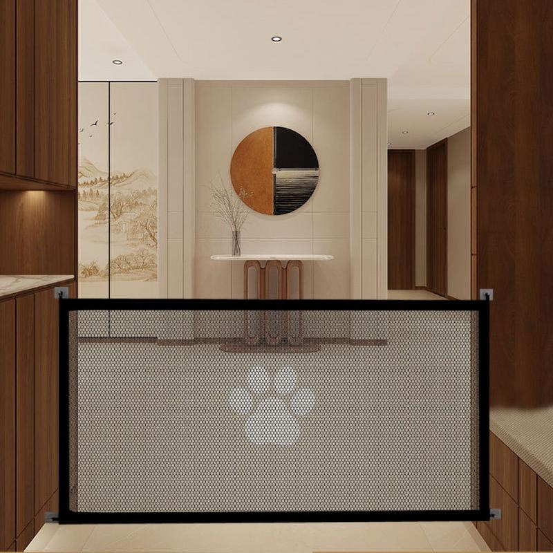 (78x110cm) Nylon Hunde Schutzgitter Netz Haustier Sicherheitsschutz Tür / Treppen Barriere - Schwarz