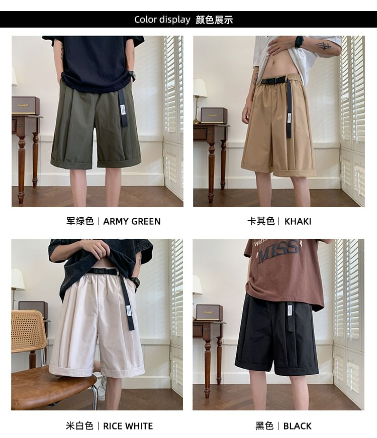 Nightbell - Hoge taille effen shorts