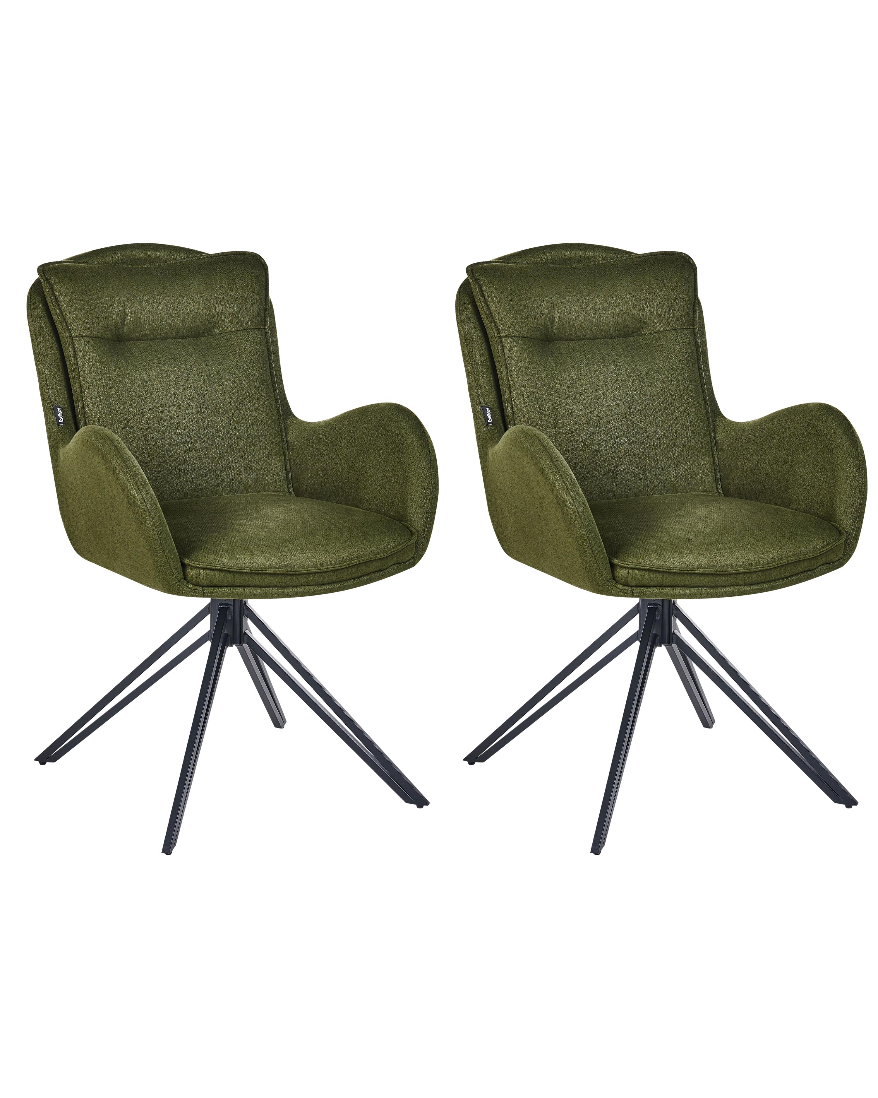 Set van 2 eetkamerstoelen draaibaar AVELAR Donkergroen