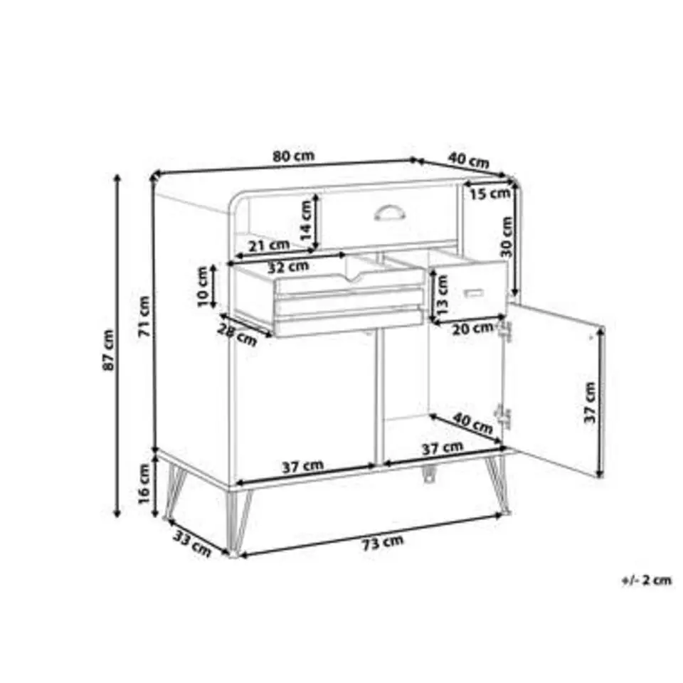 KYLE - Sideboard - Lichte houtkleur - Vezelplaat