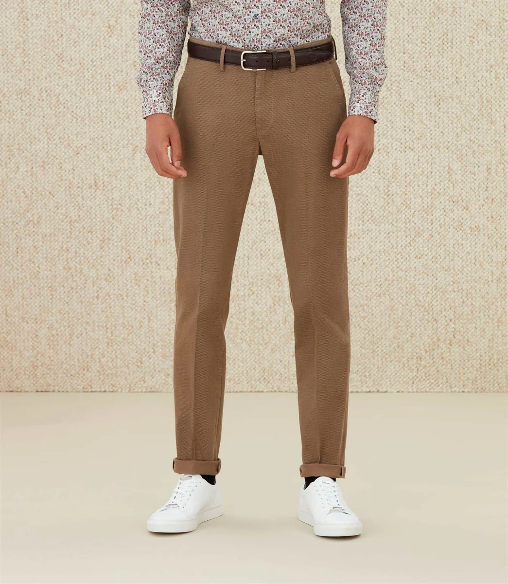 Chino imprimé beige foncé 