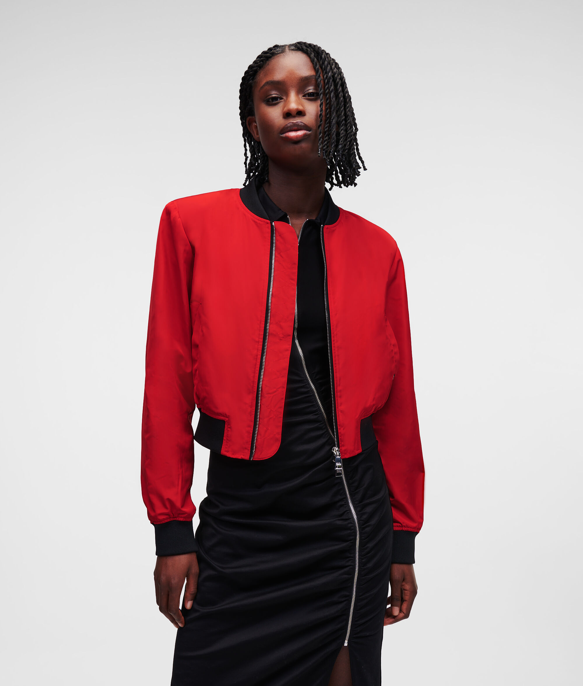 BLOUSON AVIATEUR CROPPED AVEC ÉPAULETTES