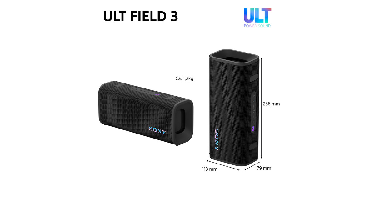 SonyULT FIELD 3 draadloze draagbare speaker luidspreker  (Zwart, Bluetooth 5.3)