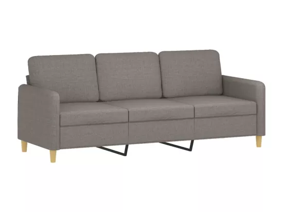 Canapé 3 places avec oreillers décoratifs taupe 180 cm tissu