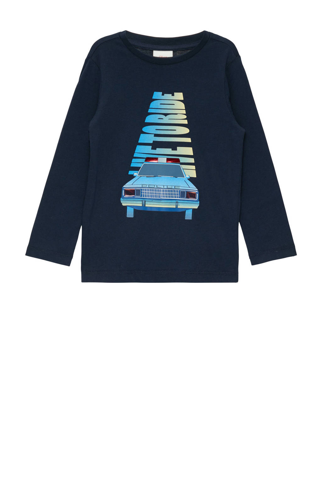 s.Oliver longsleeve met printopdruk donkerblauw