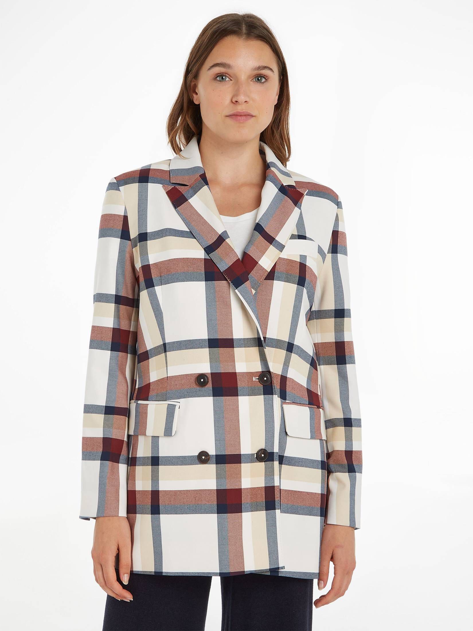 Tommy Hilfiger| Damen Blazer GLOBAL STRIPE CHECK DB BLAZER