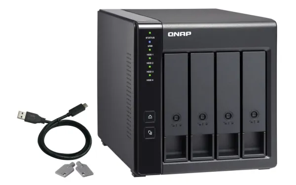 QNAP TR-004 - Harddisk-array - 0 TB - 4 bays (SATA-300) - USB 3.2 Gen 1 (ekstern)