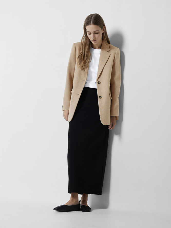 Selected Femme SLFSHELLY MW ANKLE SKIRT NOOS Sort