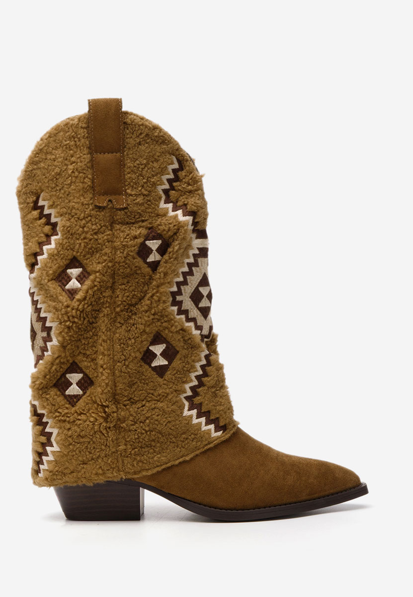 Bottes à talon carré kaki Cloria