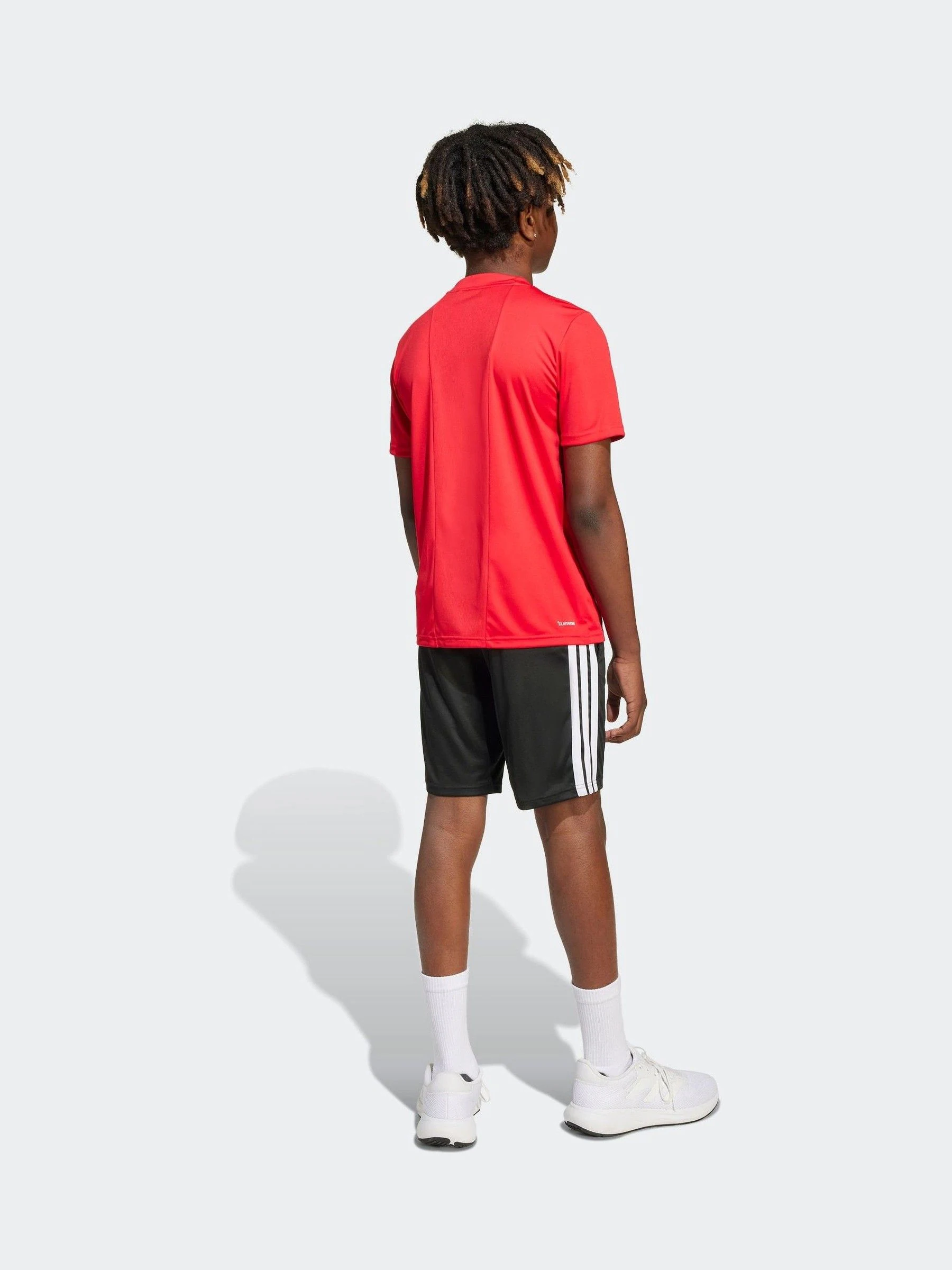 Rood - adidas Train Essentials 3-Strepen Kids T-shirt & Shorts Set