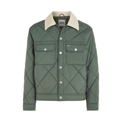 Tommy Jeans Quilted Trucker Jakke, Avalon Green, S