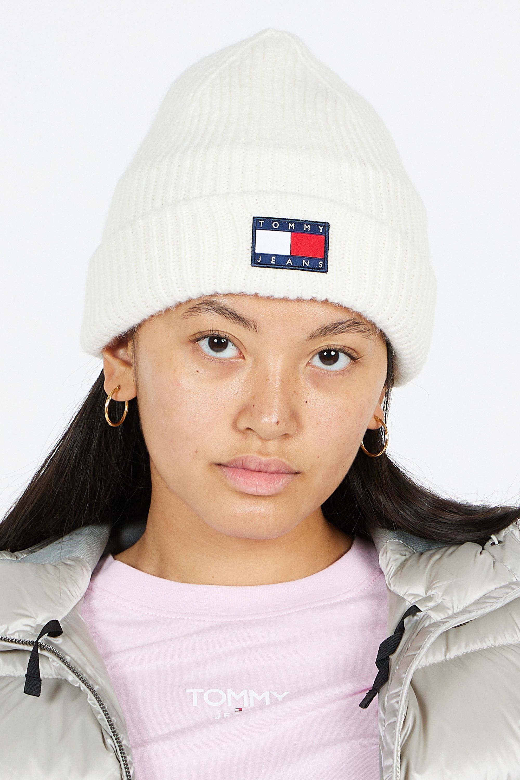 TOMMY JEANS bonnet TJW SOFT READY BEANI Blanc
