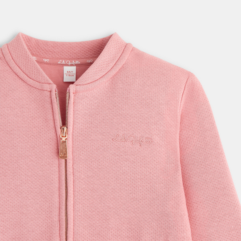 Sweat teddy Lili Gaufrette rose fille