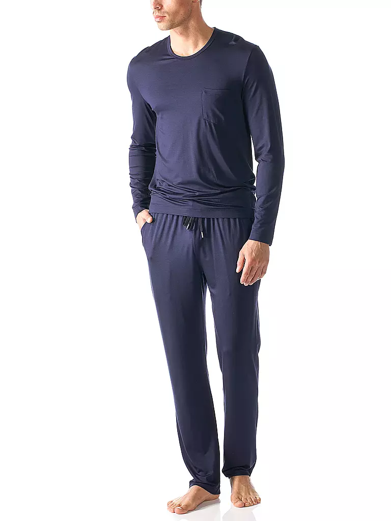 MEY Pyjama Langarmshirt JEFFERSON yacht blue blau