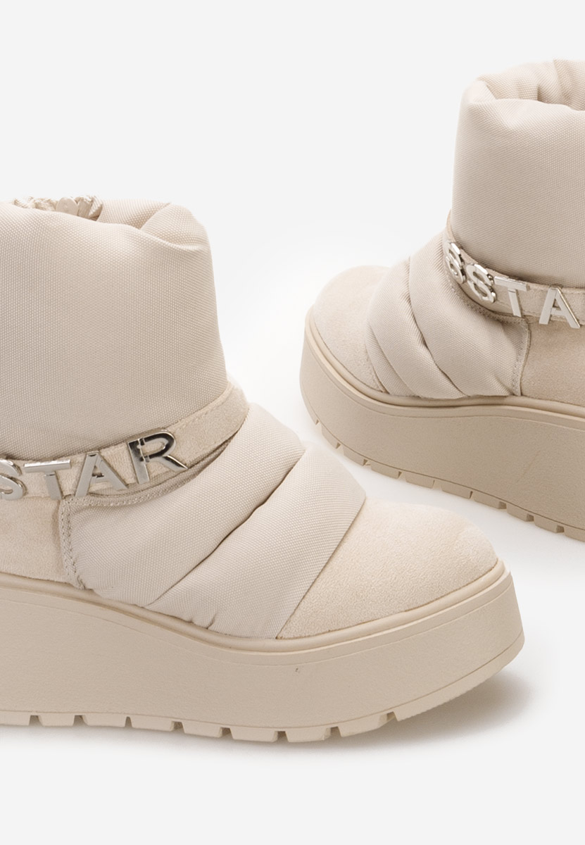 Bottines à plateforme beige Selisa