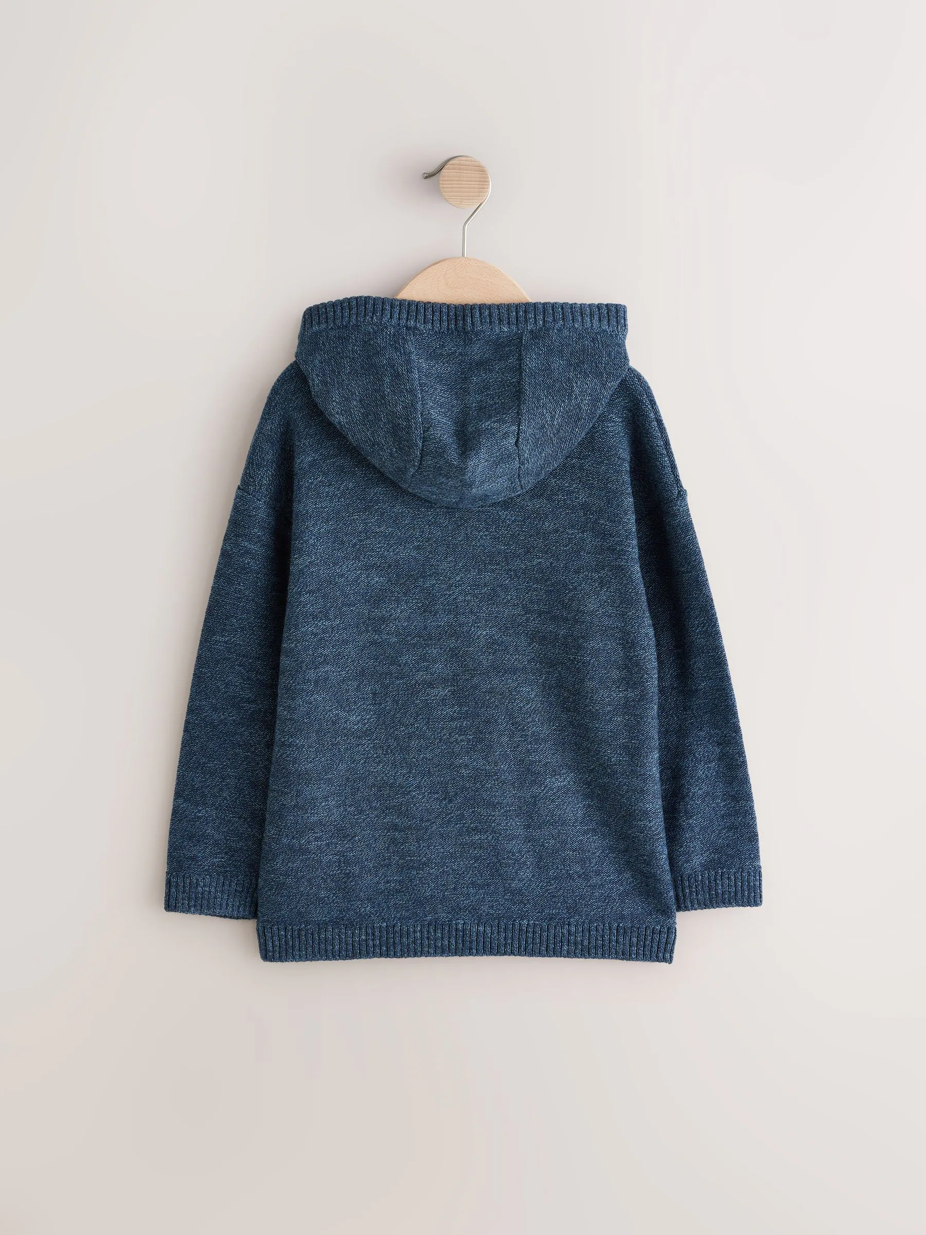 Donkerblauw - Gebreide hoodie (3-16jr)