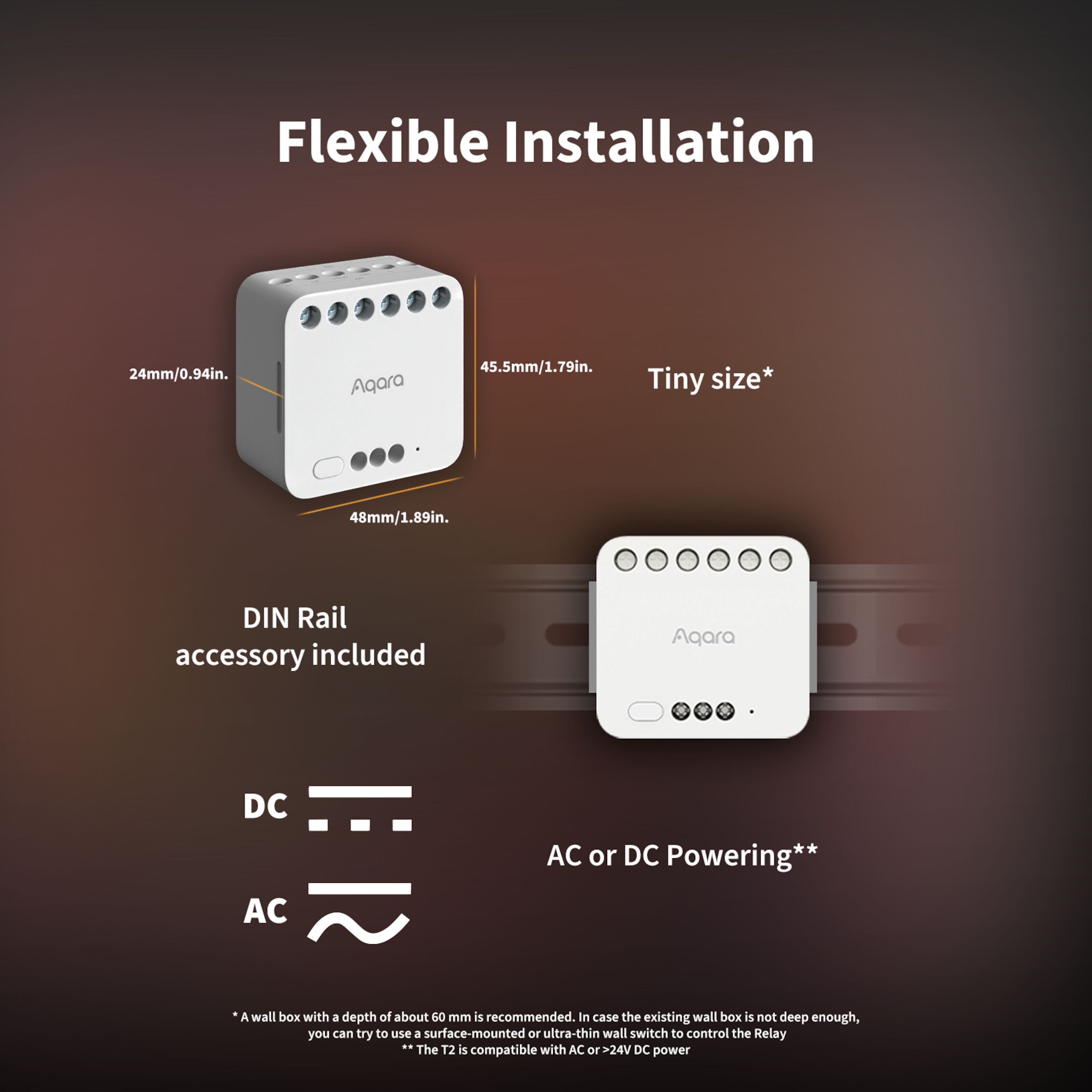 Aqara Dual Relay Module T2 Zigbee-fjernstrømbryter