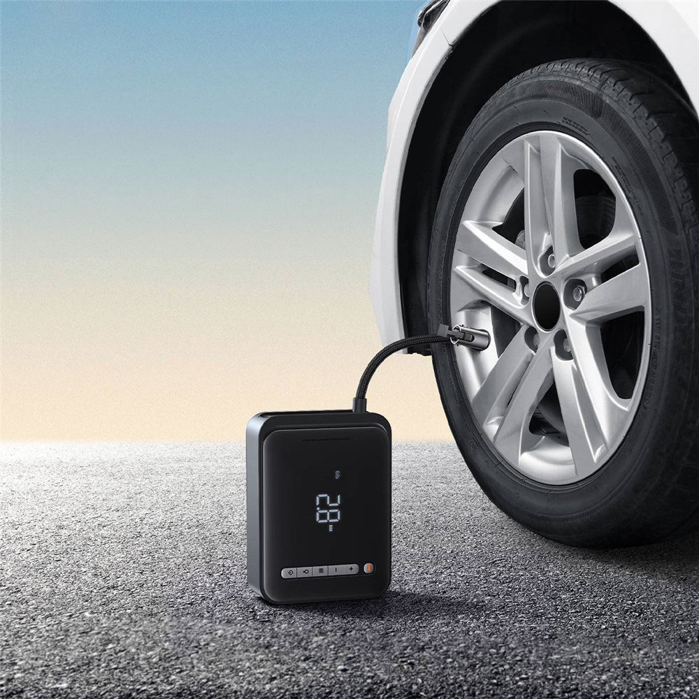 (8000mAh) Powerbank mit Jumpstart Power Starter Funktion Dual USB A / USB C   Auto Starthilfe   Luftpumpe   LED Taschenlampe - Schwarz