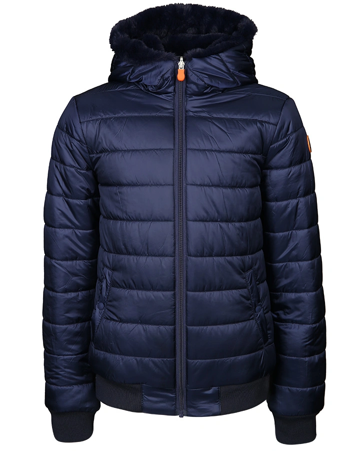 Plüsch-Steppjacke GIUBBOTTO CAPPUCCIO zum Wenden in navy