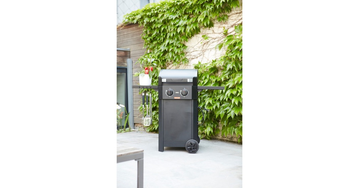 BarbecookE-Luca elektrische barbecue met inklapbare zijtafels  (Zwart)