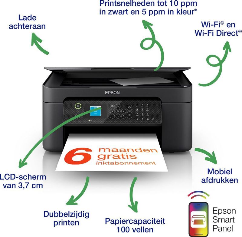 Epson - EU-STEEKPLAAT - Alles-in-een Inkjetprinter - Compact - Zwart