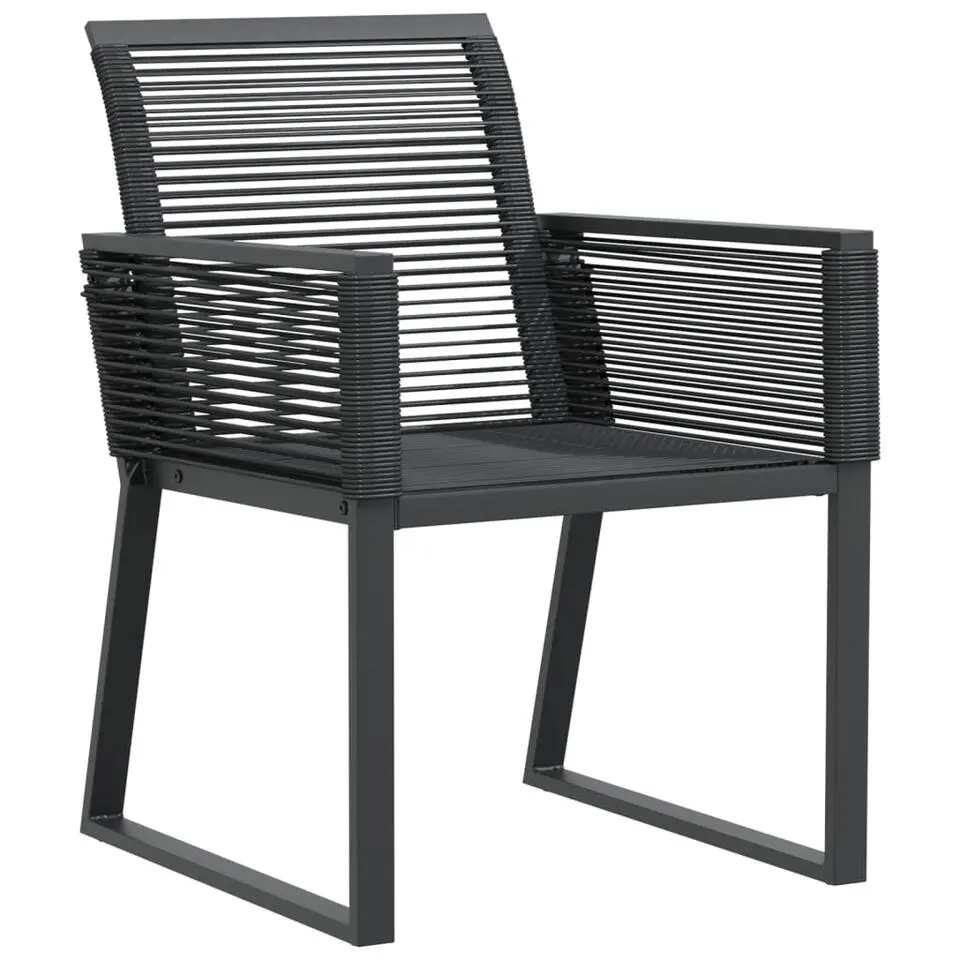 vidaXL - Tuinstoelen - Zwart - Poly rattan - 4 stuks - 53x59x79 cm