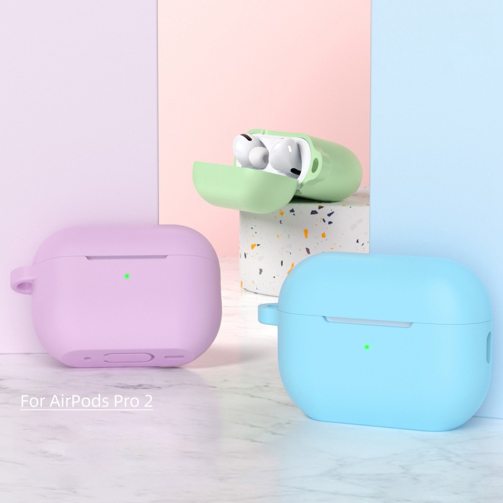 AirPods Pro 2 / AirPods Pro Silikon Case Schutzhülle Ultra Thin mit Standfunktion - Hellgrün (Matt)