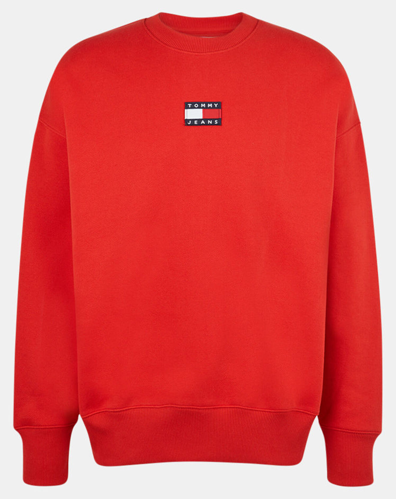 Tommy Jeans Sweat 100% Coton Bio Tjm Tommy Badge Crew rouge