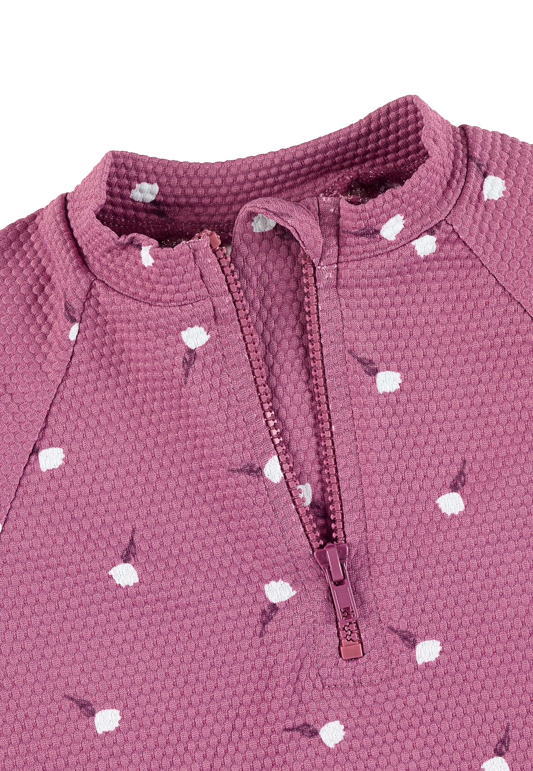 Langarm-Schwimmshirt BLUMEN in purpur