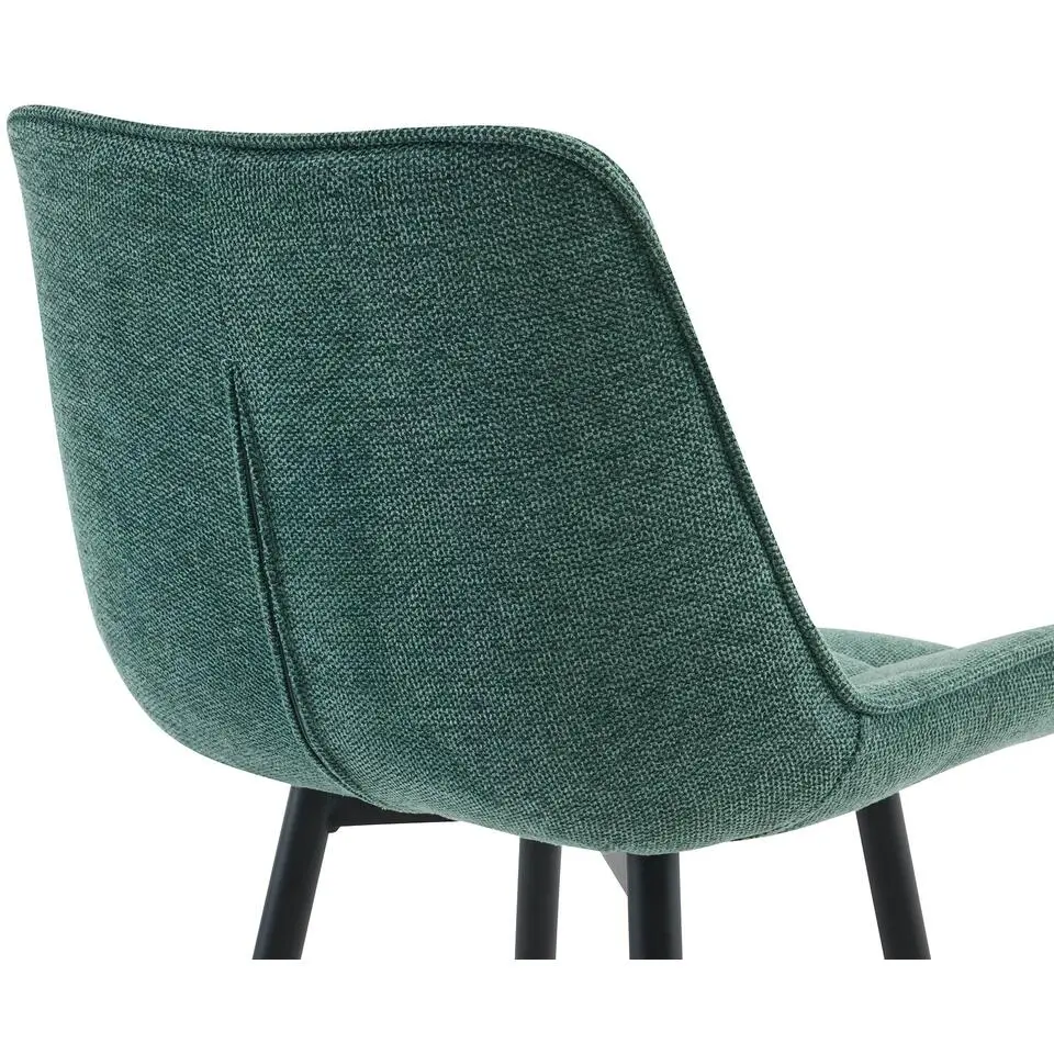 CLP Barkruk Dartford mat zwart Frame - Stof - groen