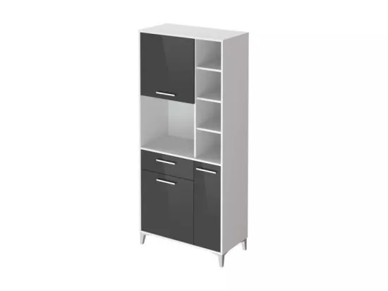 ECO Buffet de cuisine L 80 cm - Gris brillant