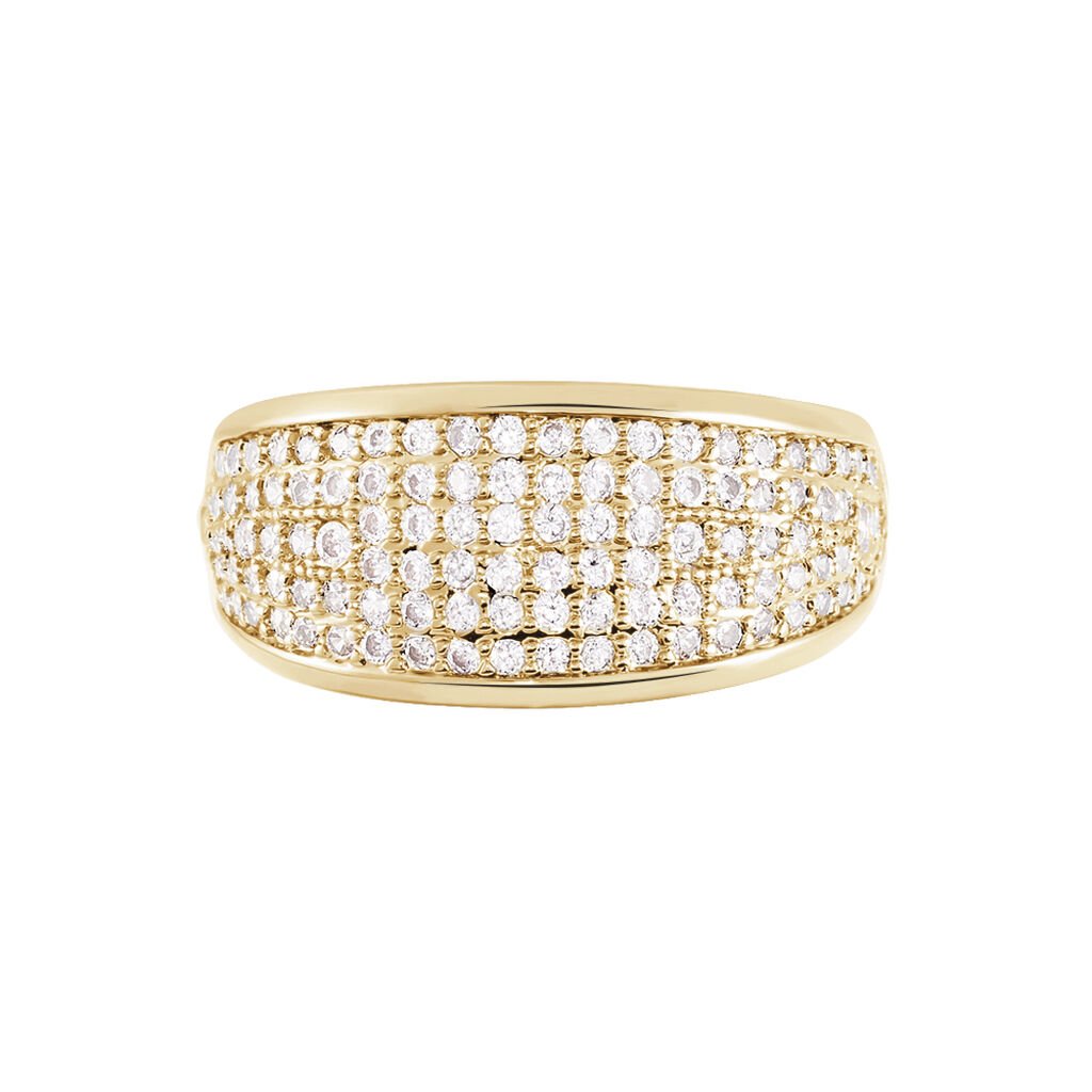 Bague Edenne Plaqué Or Jaune Oxyde De Zirconium