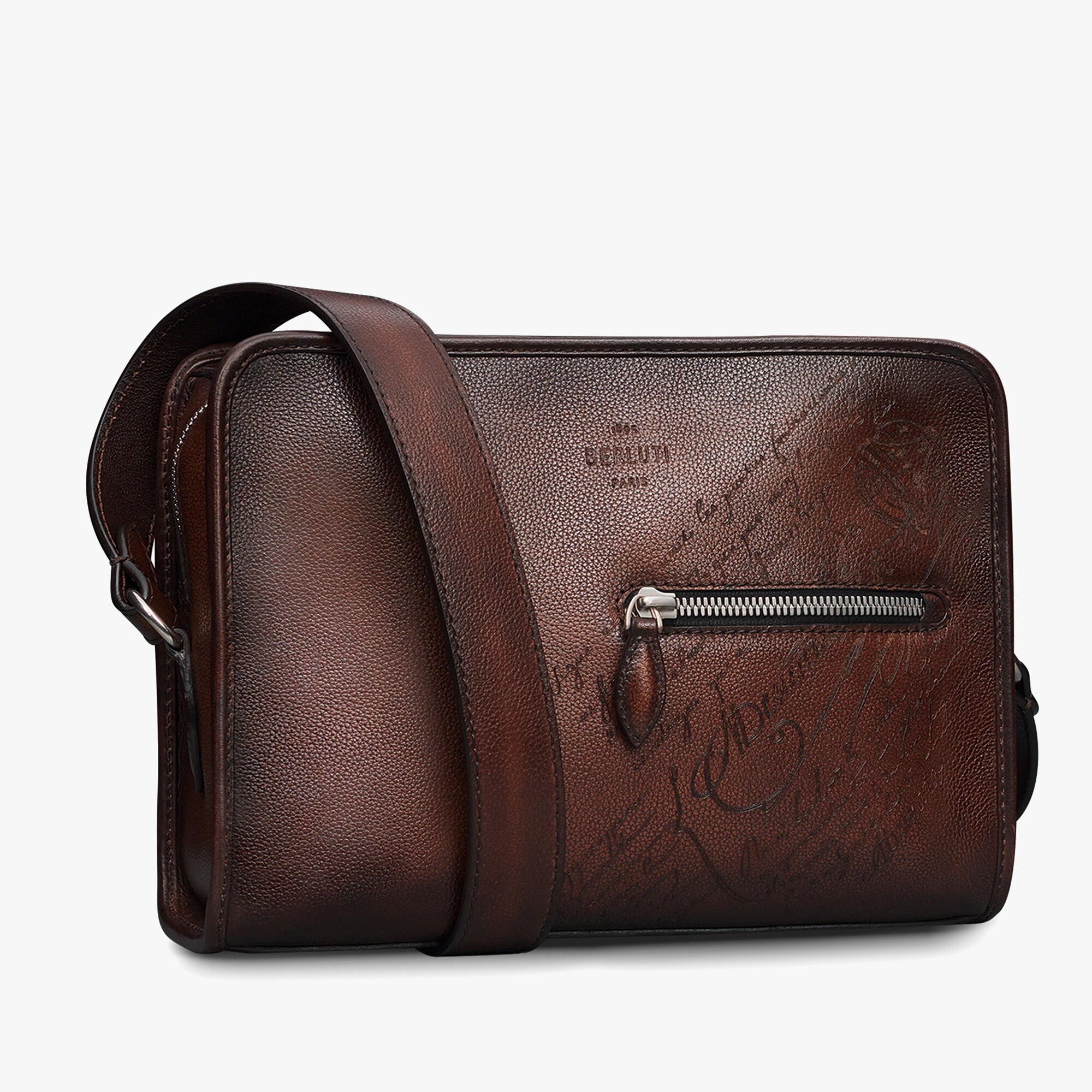 Sac Bandoulière Journalier En Cuir Scritto