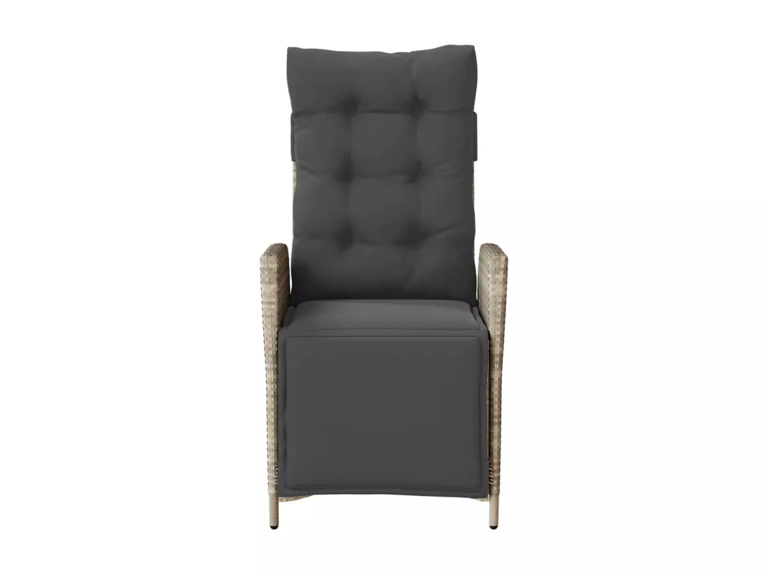 Chaises inclinables de jardin lot de 2 avec repose-pied rotin