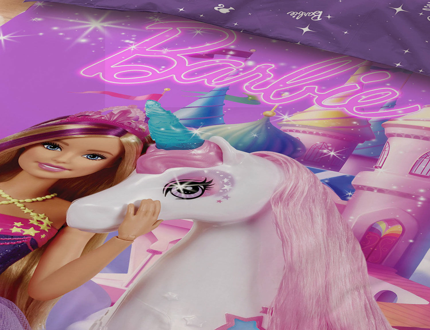 Bettwäsche mit Barbie und Einhorn