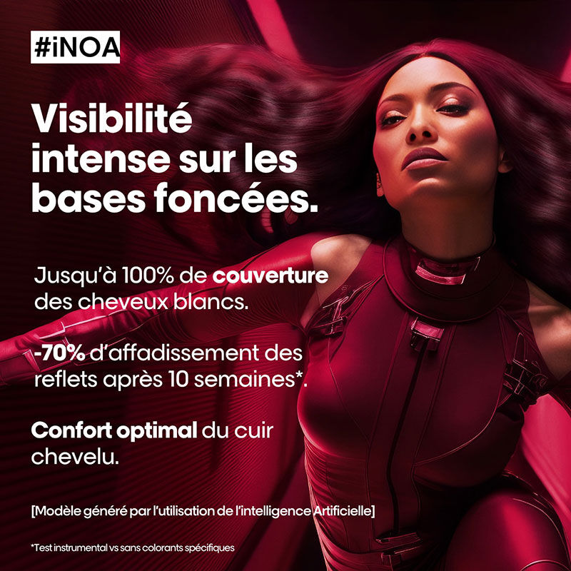 Coloration sans ammoniaque Inoa 4.26 châtain irisé rouge