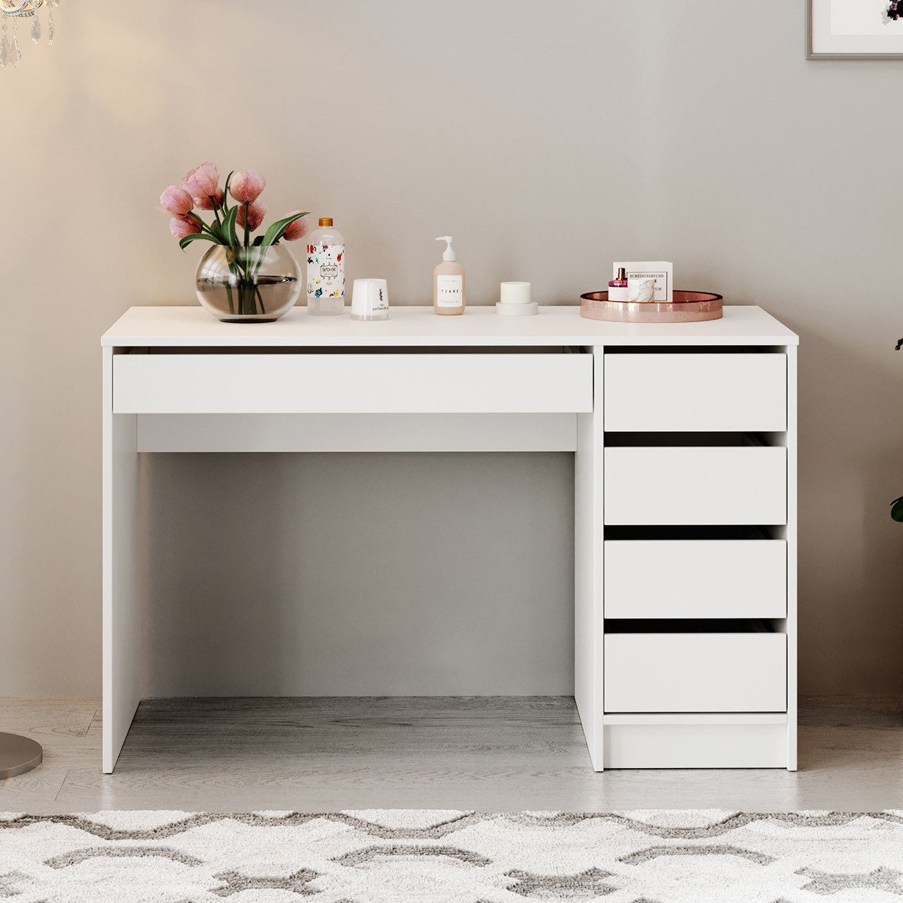 Meubella - Kaptafel Arco - Wit - 120 cm