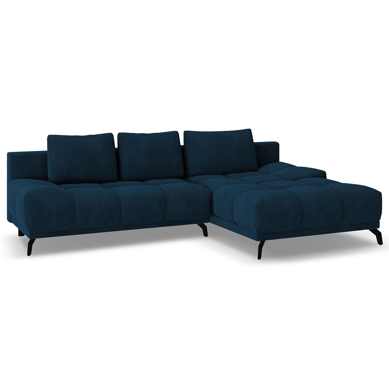 Windsor & Co Canapé d'angle Droit Convertible avec Coffre Cirrus 5 Places bleu roi - 290x182x90 cm